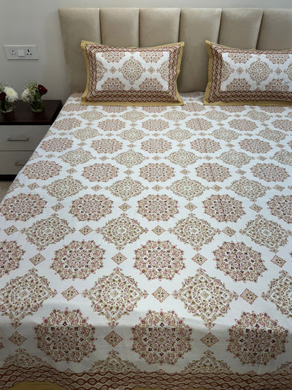 hand block printed bedsheet