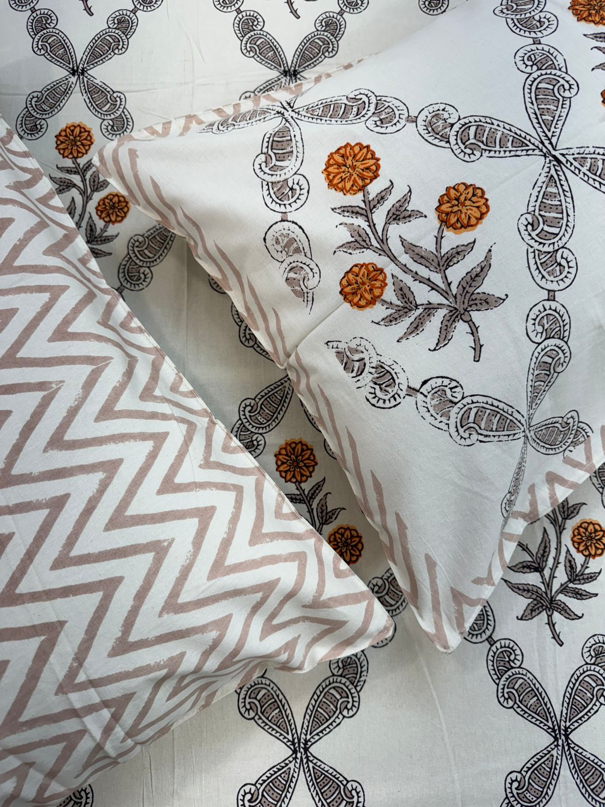 hand block printed bedsheet