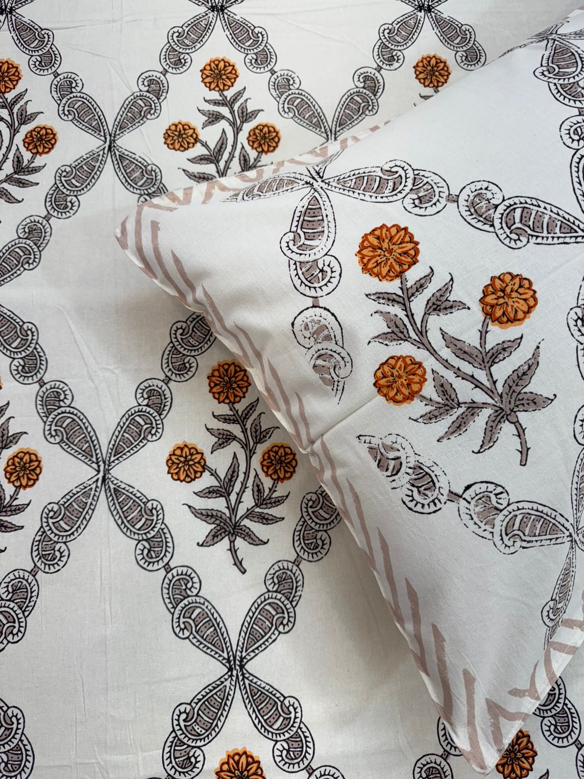 hand block printed bedsheet