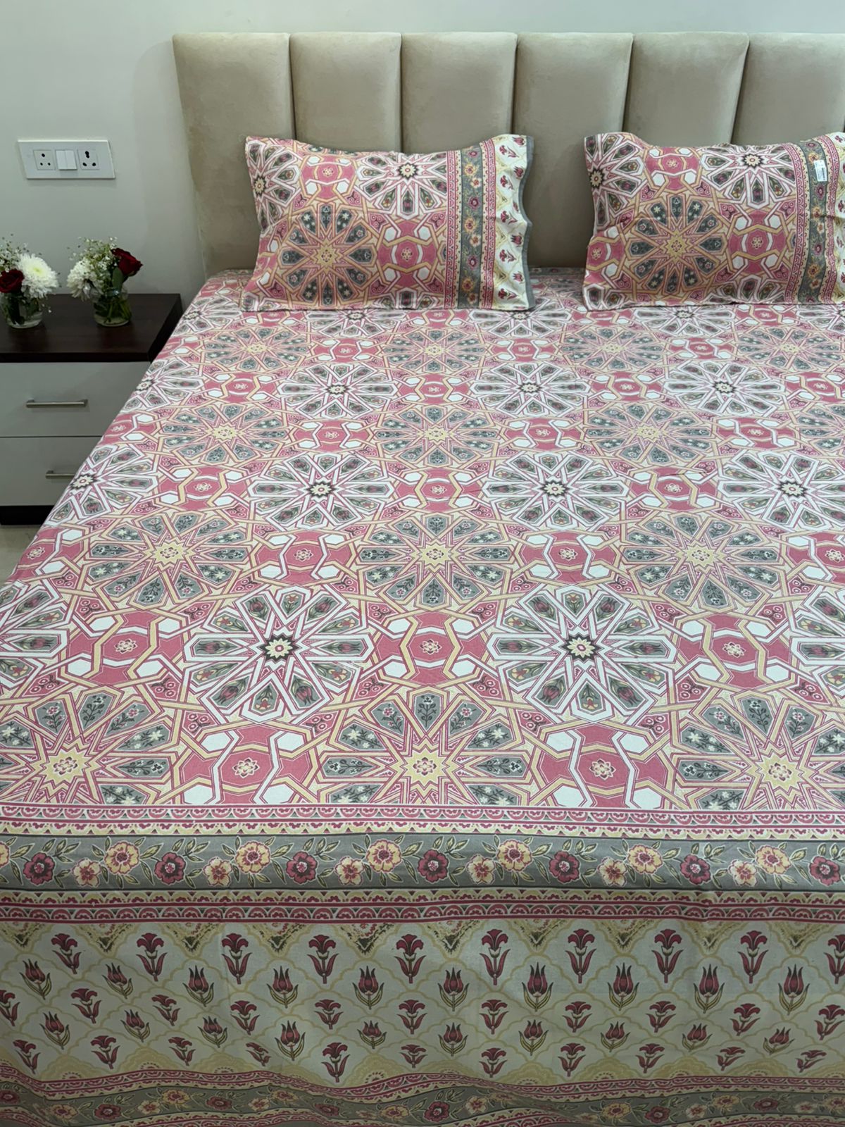 hand block printed bedsheet