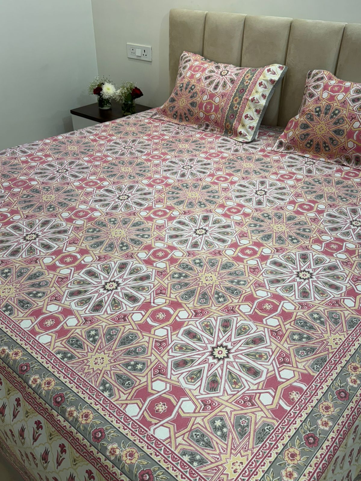 hand block printed bedsheet