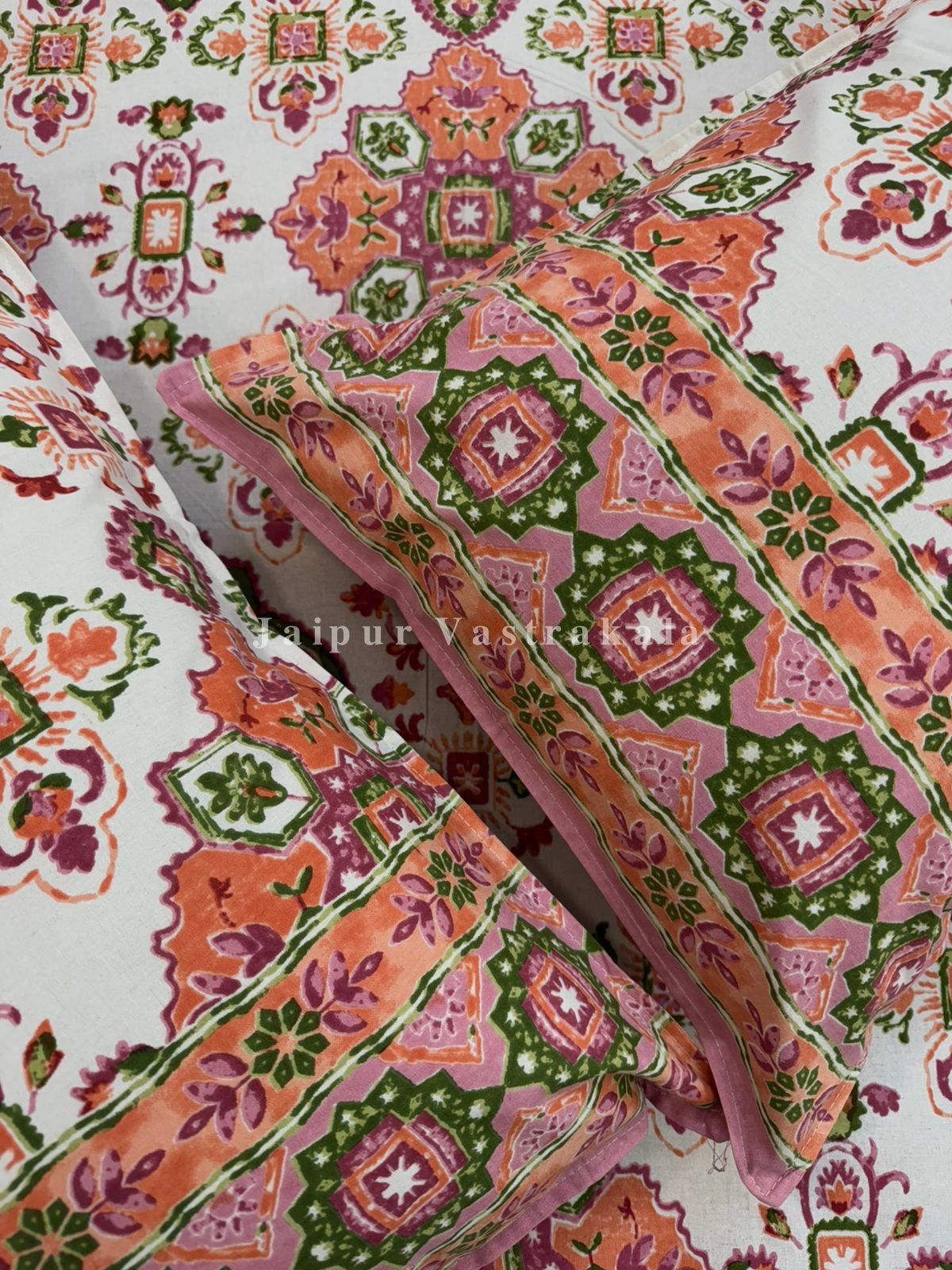 hand block printed bedsheet