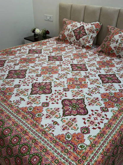 hand block printed bedsheet