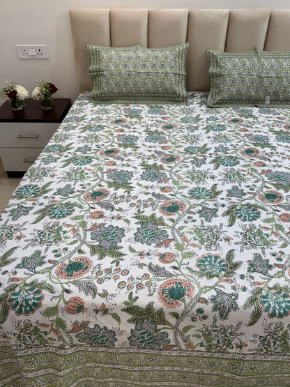 hand block printed bedsheet