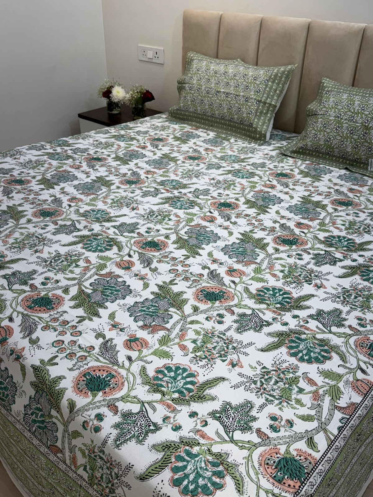 hand block printed bedsheet