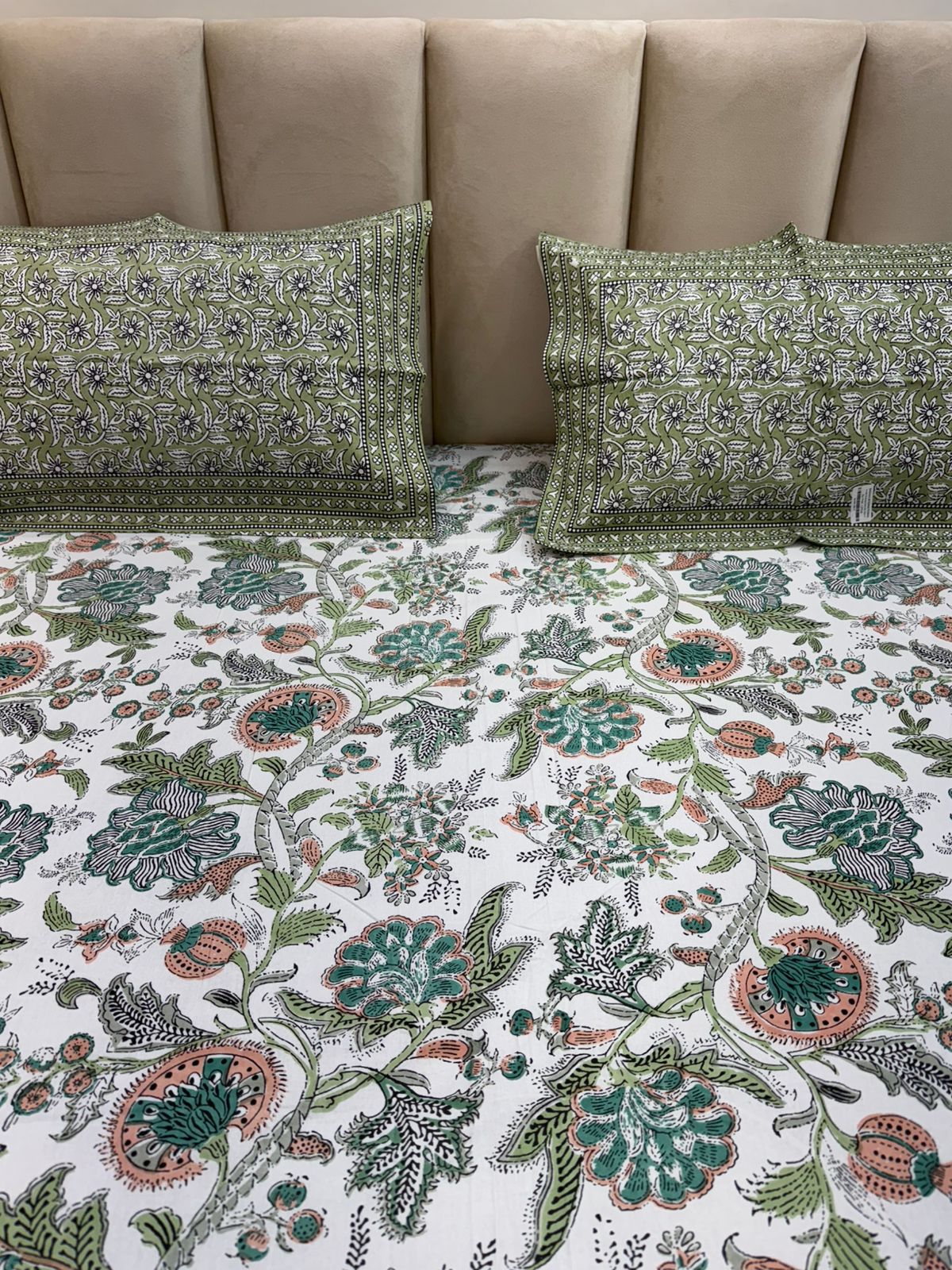 hand block printed bedsheet