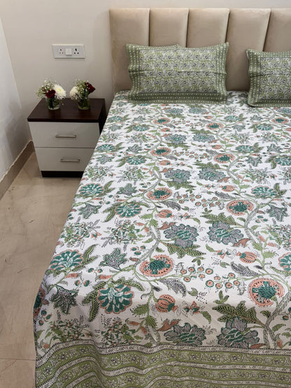 hand block printed bedsheet