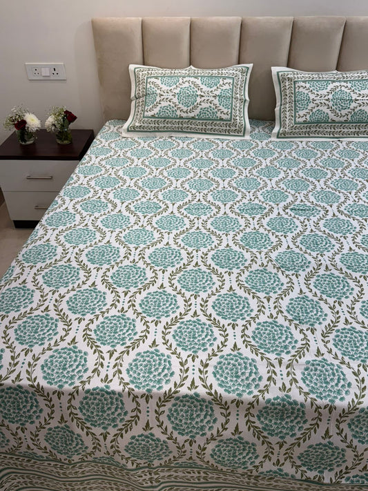 hand block printed bedsheet