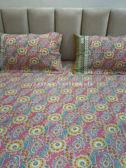 hand block printed bedsheet