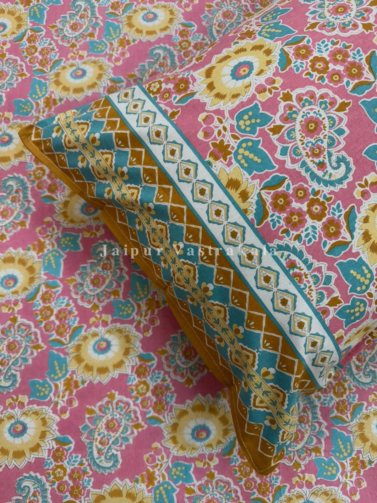 hand block printed bedsheet