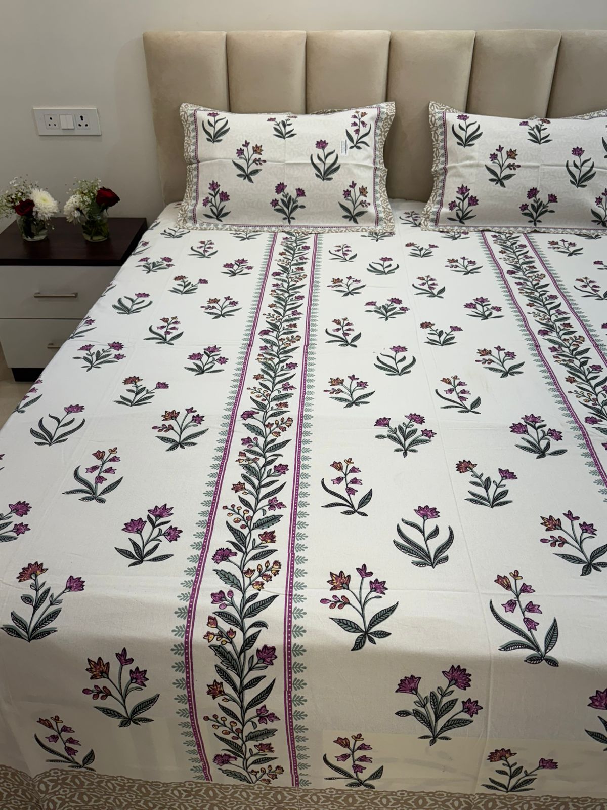 hand block printed bedsheet