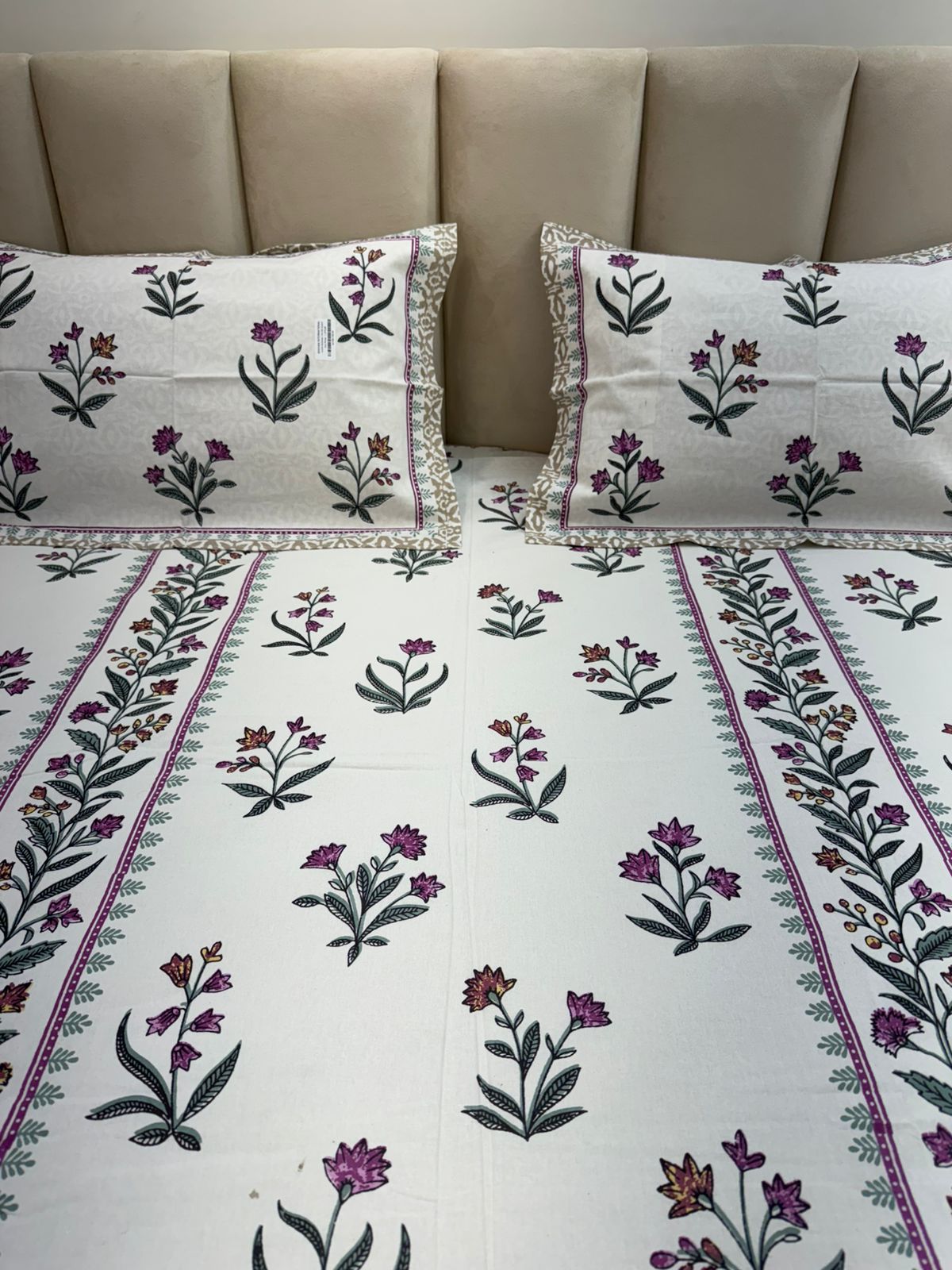 hand block printed bedsheet