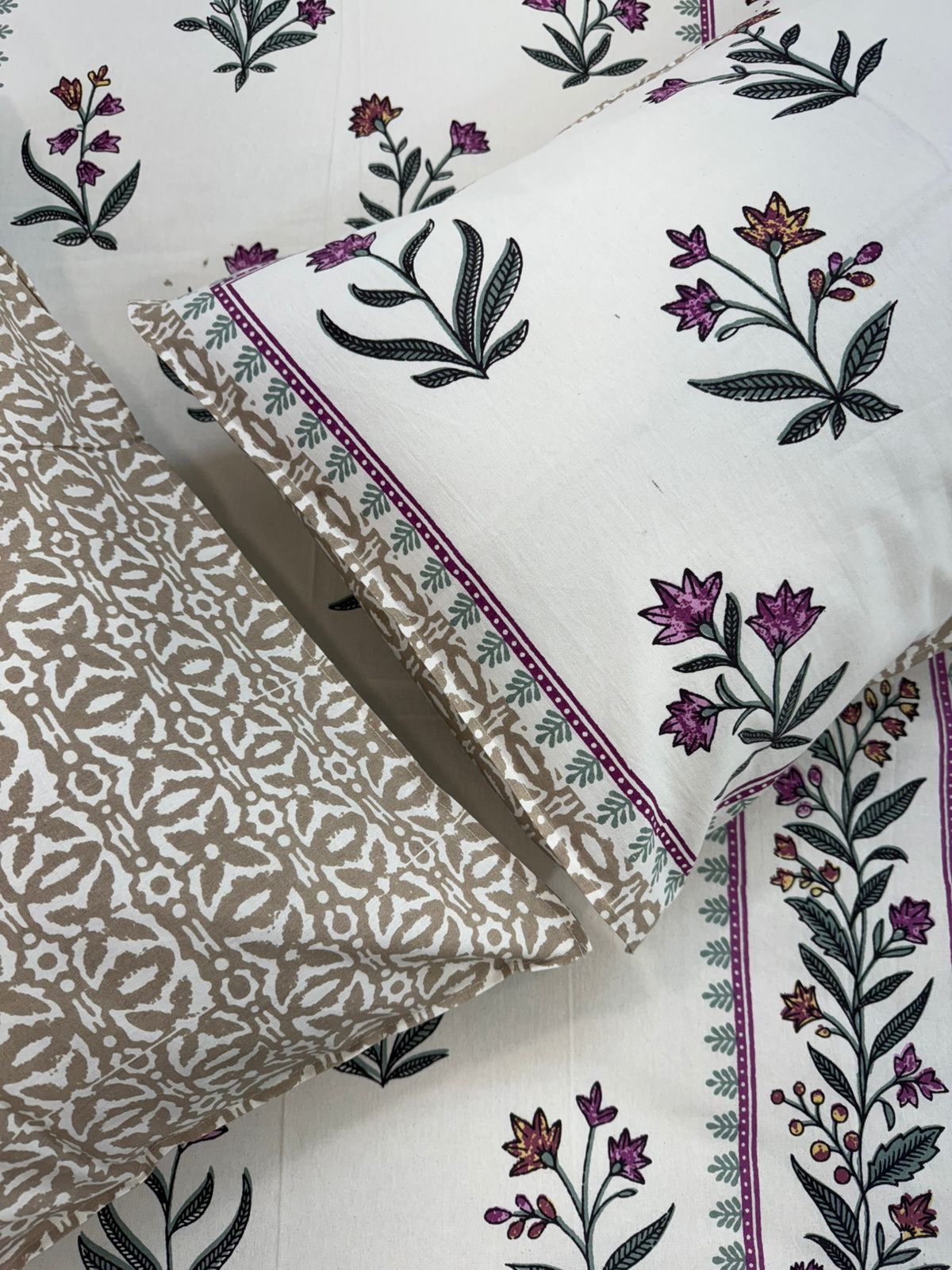 hand block printed bedsheet