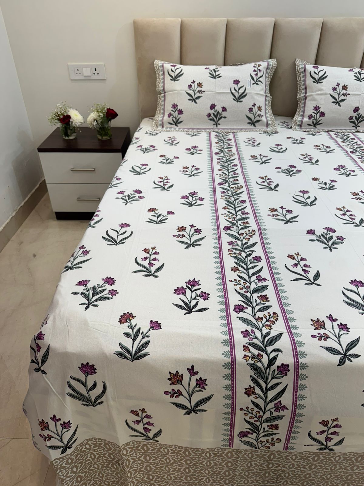 hand block printed bedsheet