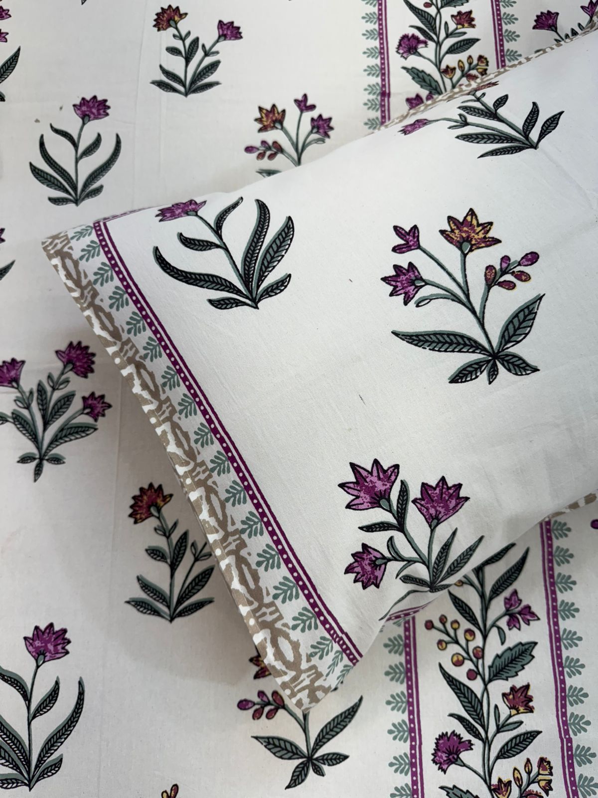 hand block printed bedsheet