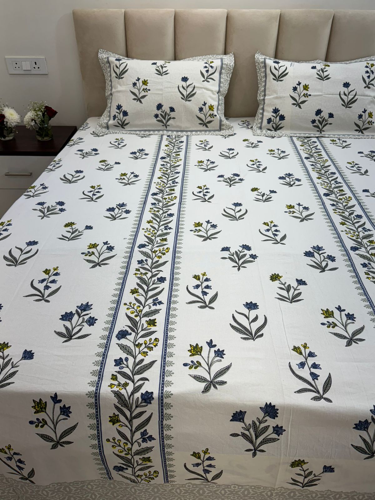 hand block printed bedsheet