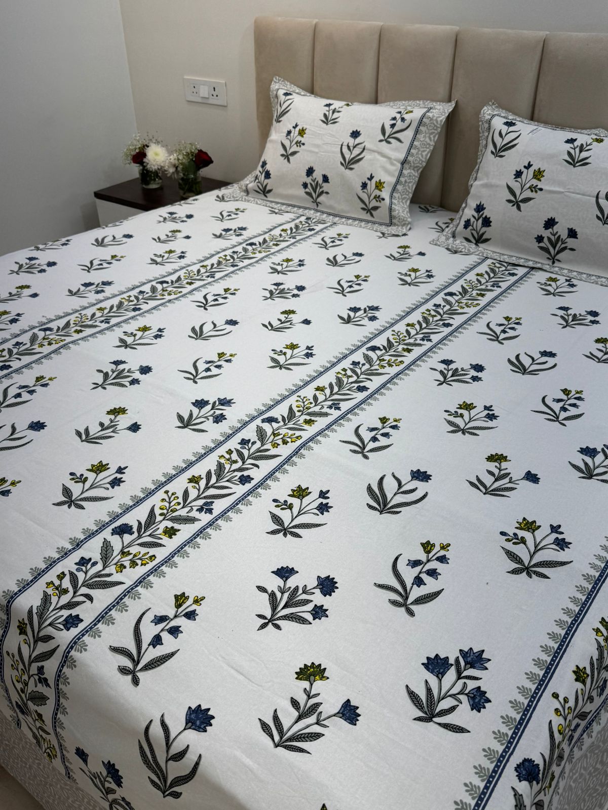 hand block printed bedsheet