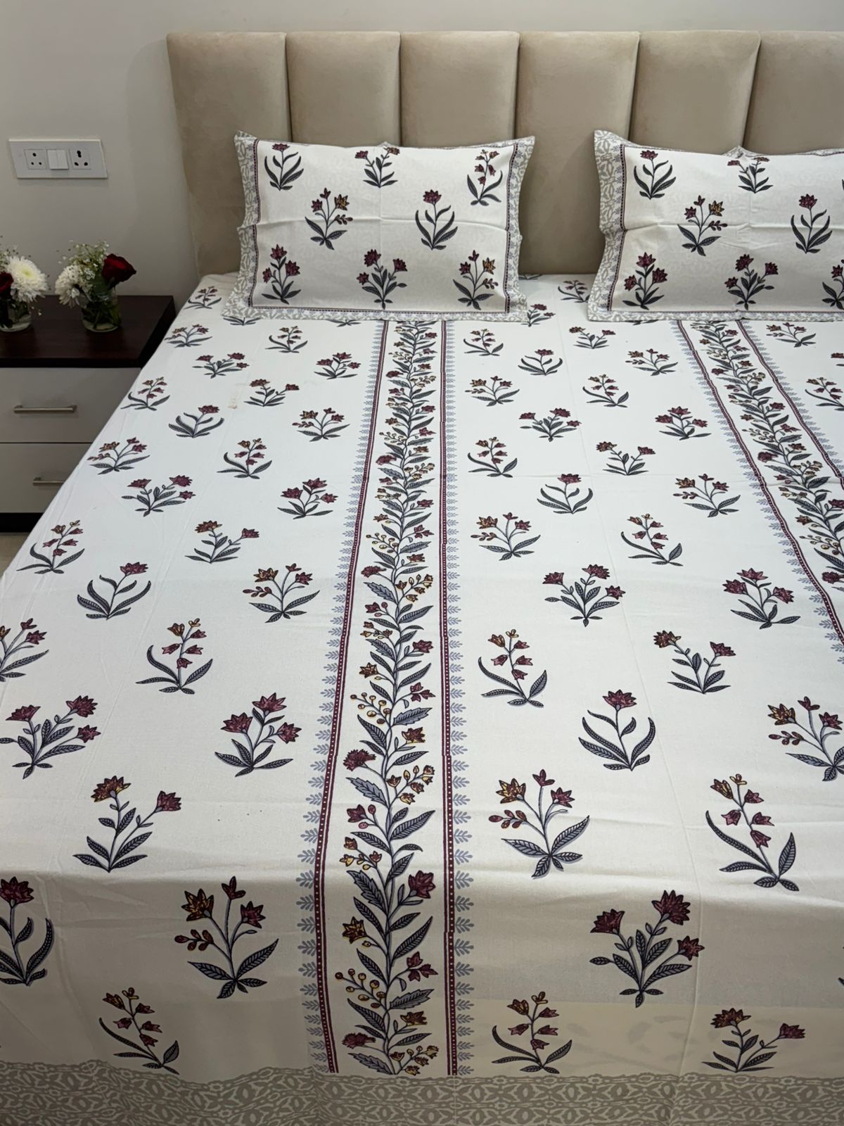 hand block printed bedsheet