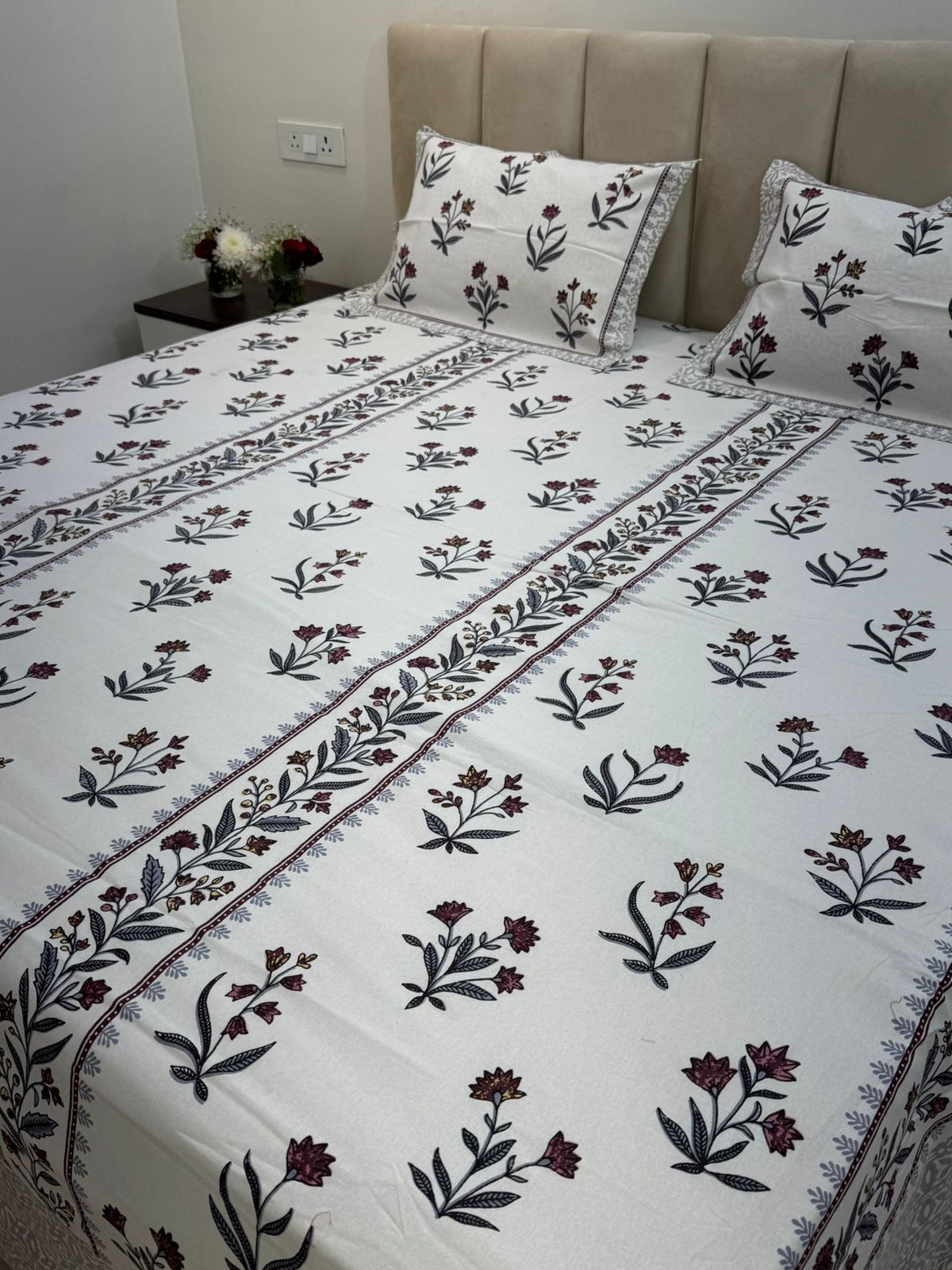 hand block printed bedsheet