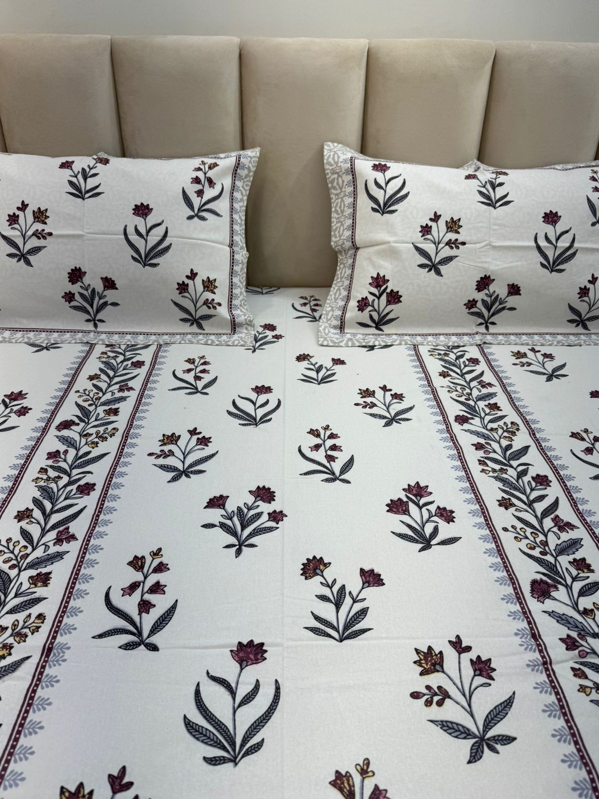 hand block printed bedsheet