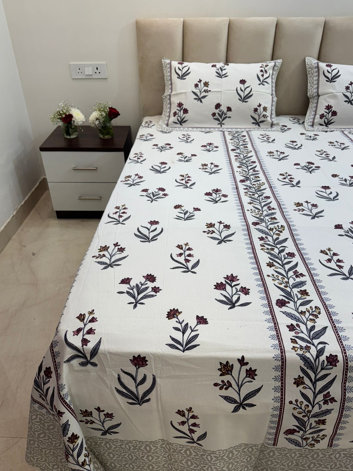 hand block printed bedsheet