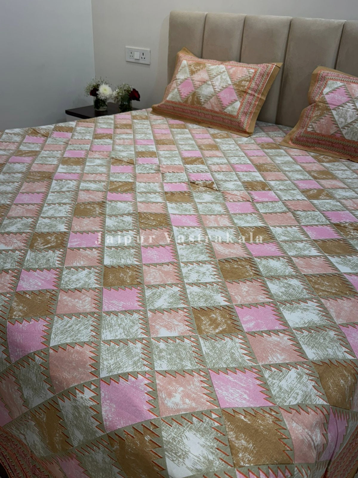 hand block printed bedsheet