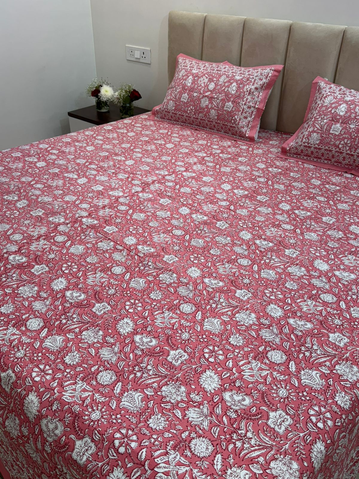 hand block printed bedsheet