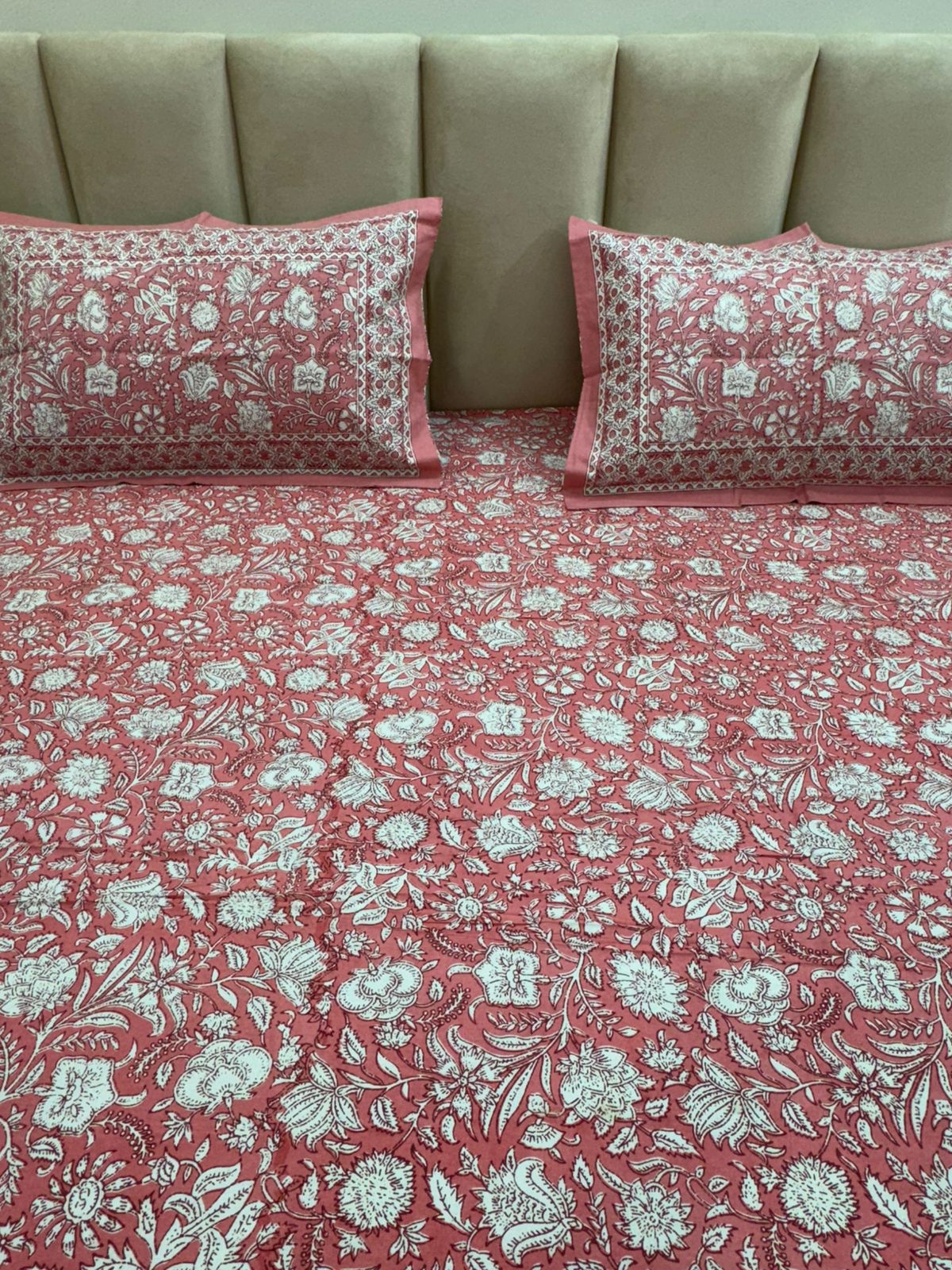 hand block printed bedsheet