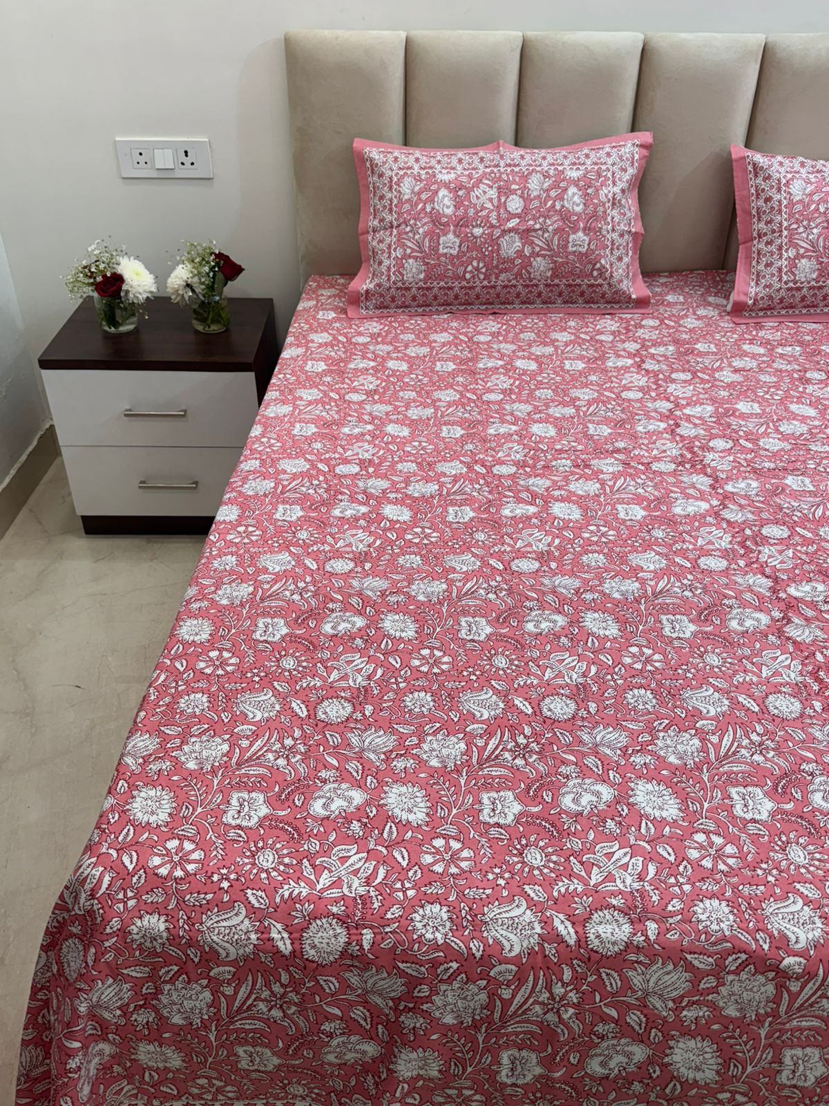 hand block printed bedsheet