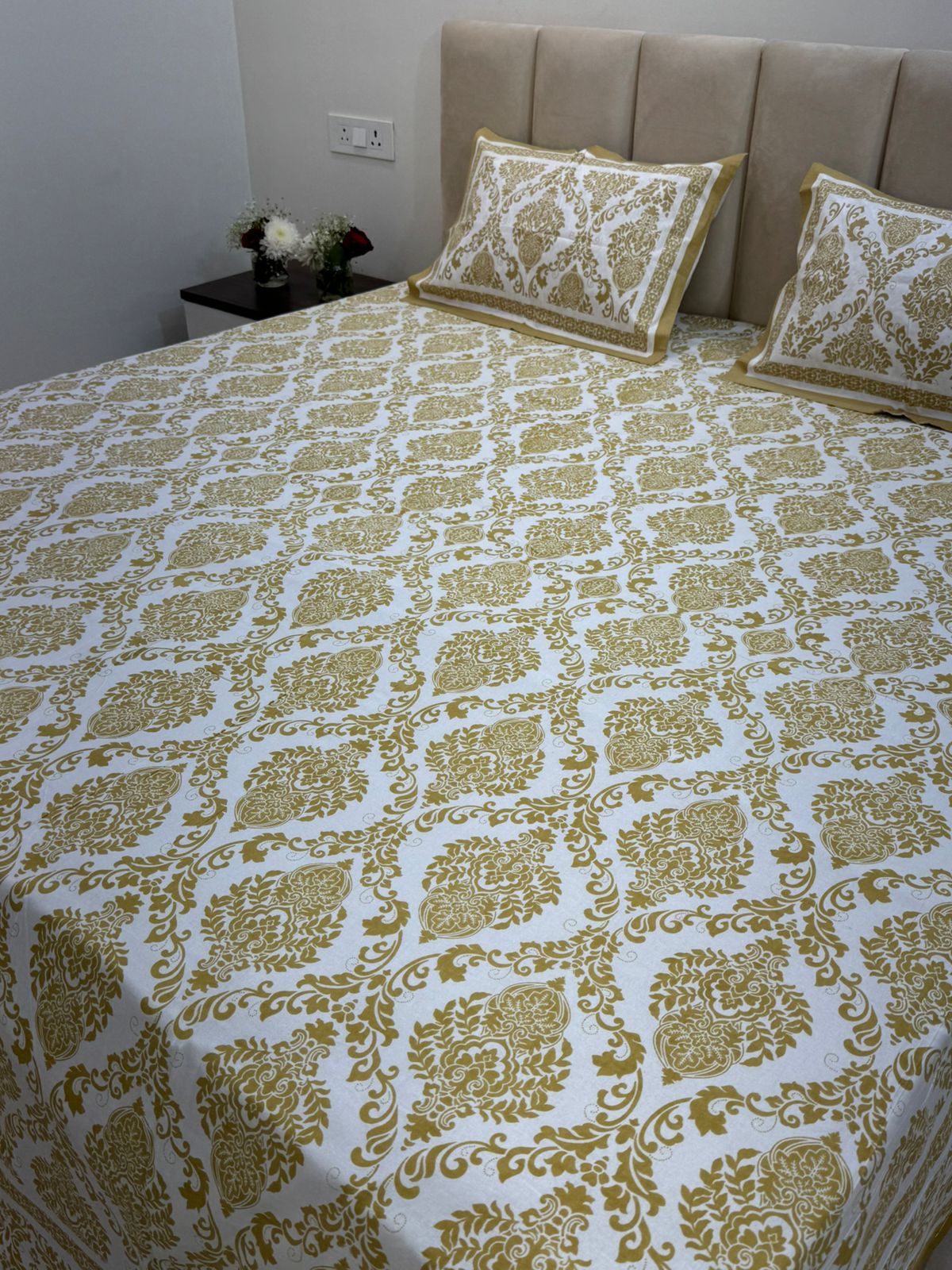 hand block printed bedsheet