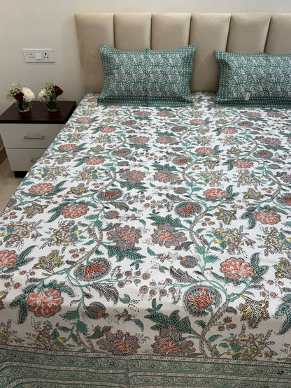 hand block printed bedsheet