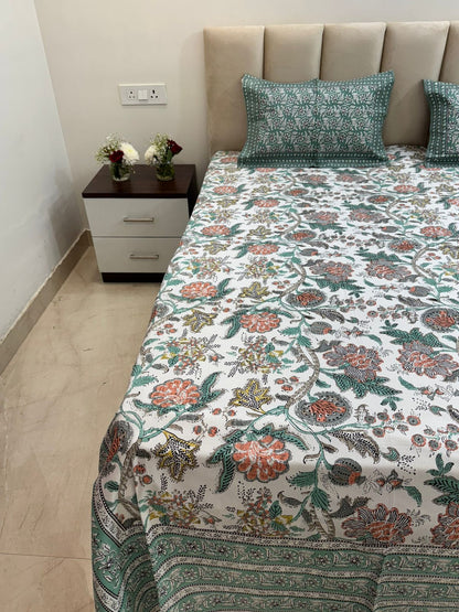 hand block printed bedsheet