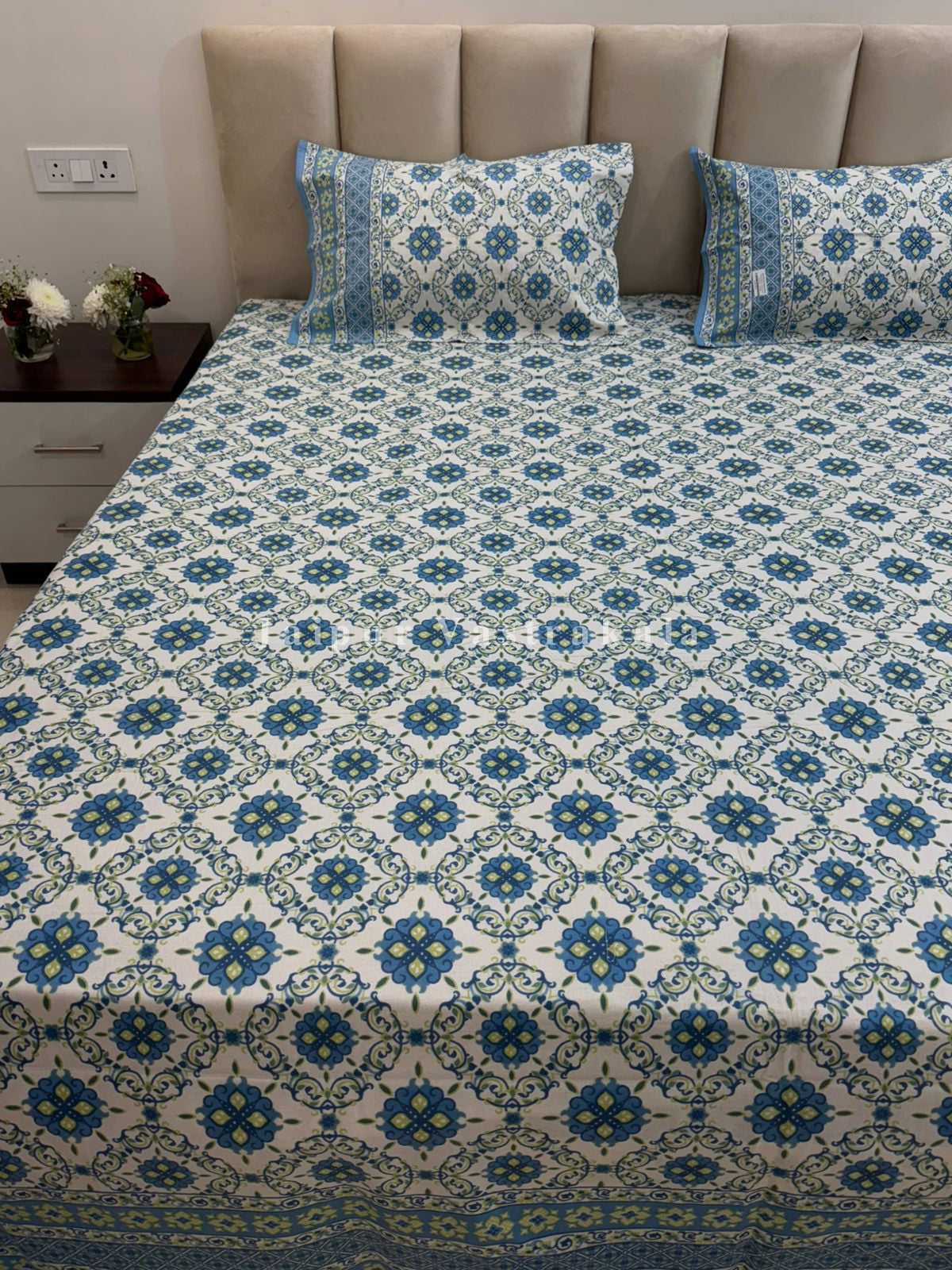 hand block printed bedsheet