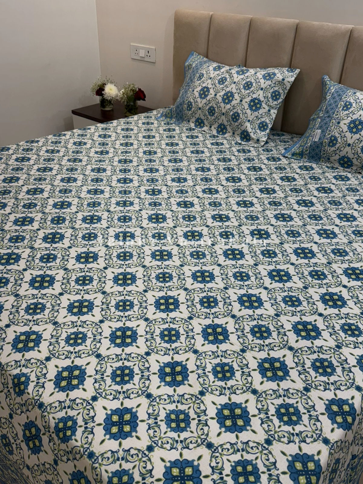 hand block printed bedsheet