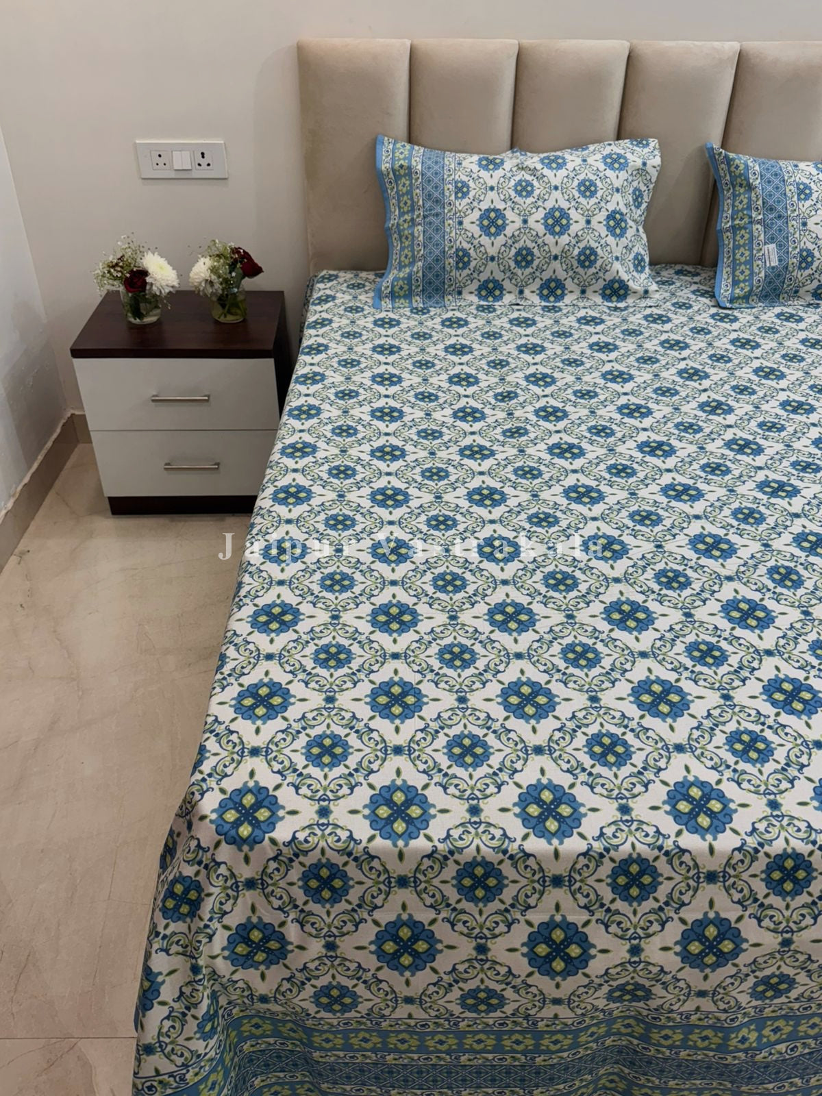 hand block printed bedsheet