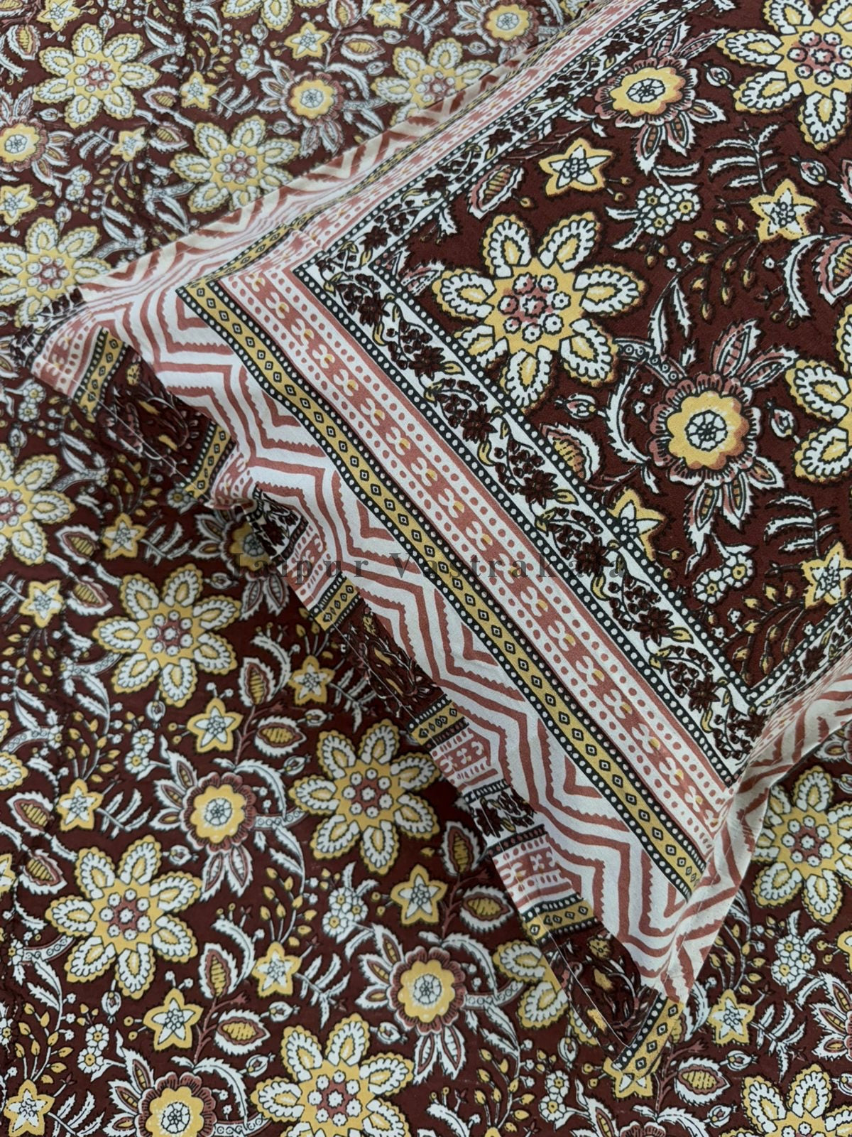 hand block printed bedsheet