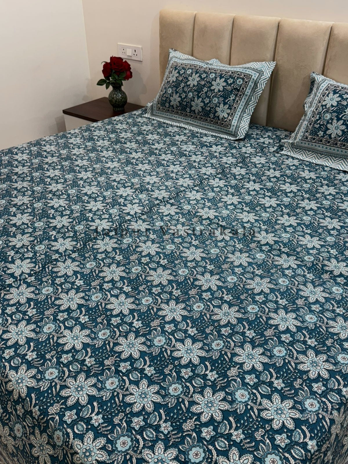 hand block printed bedsheet