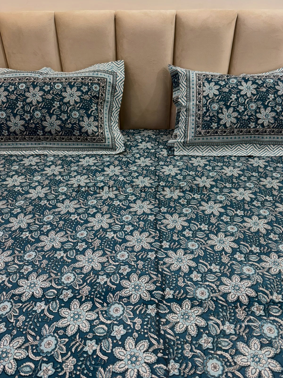 hand block printed bedsheet