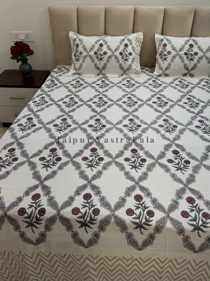 hand block printed bedsheet