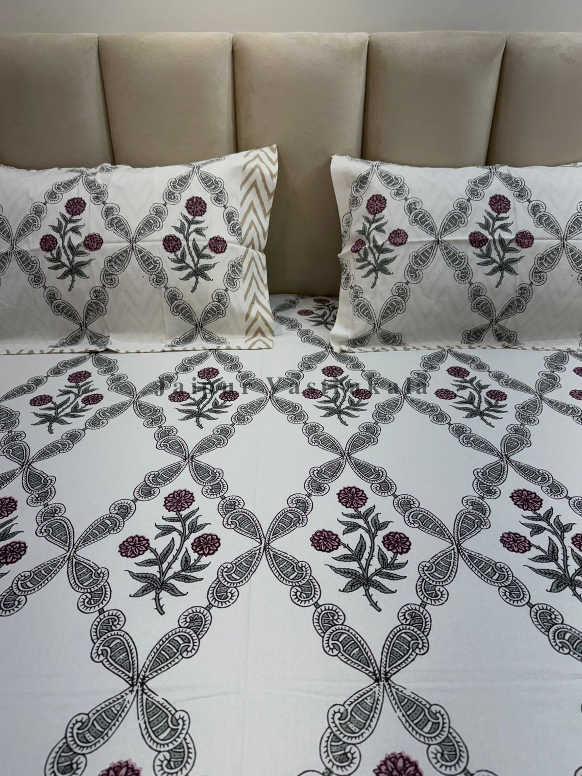 hand block printed bedsheet