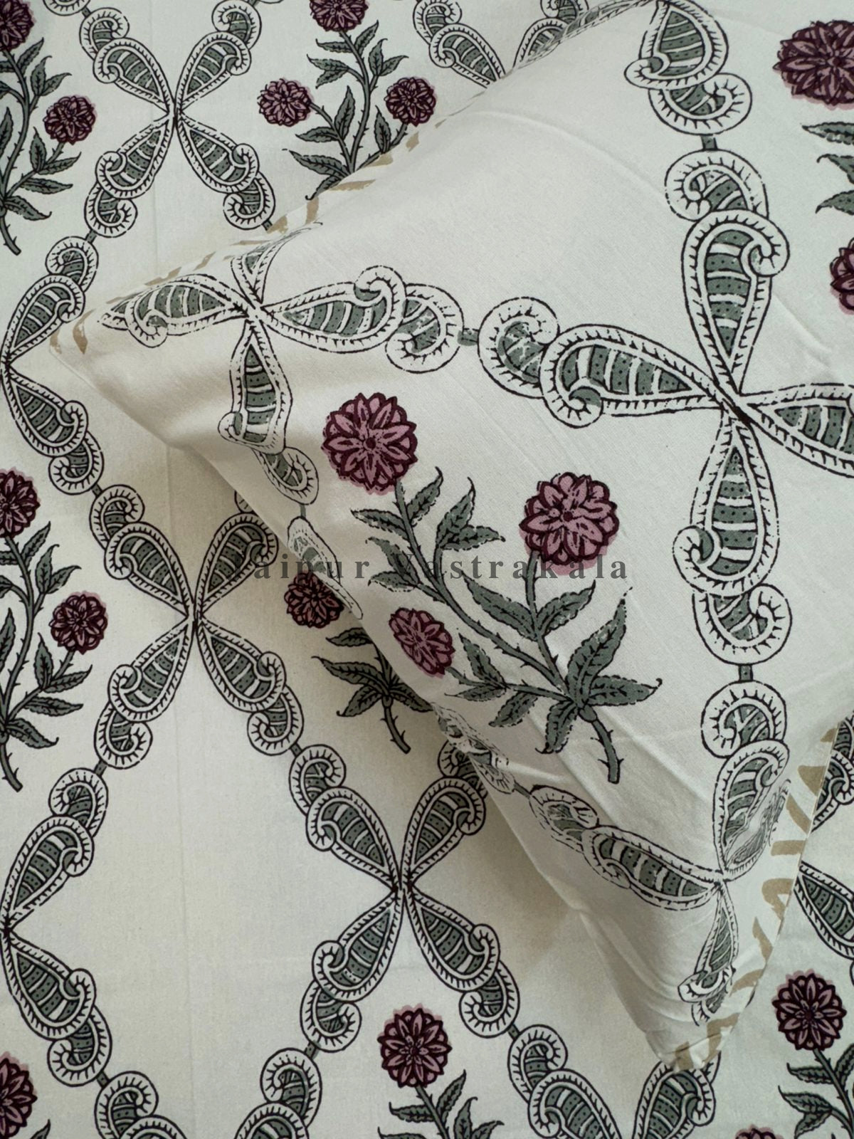 hand block printed bedsheet