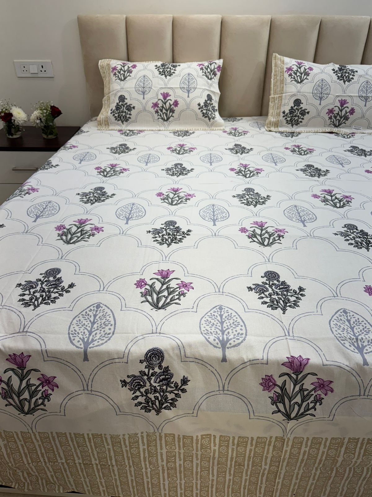 hand block printed bedsheet