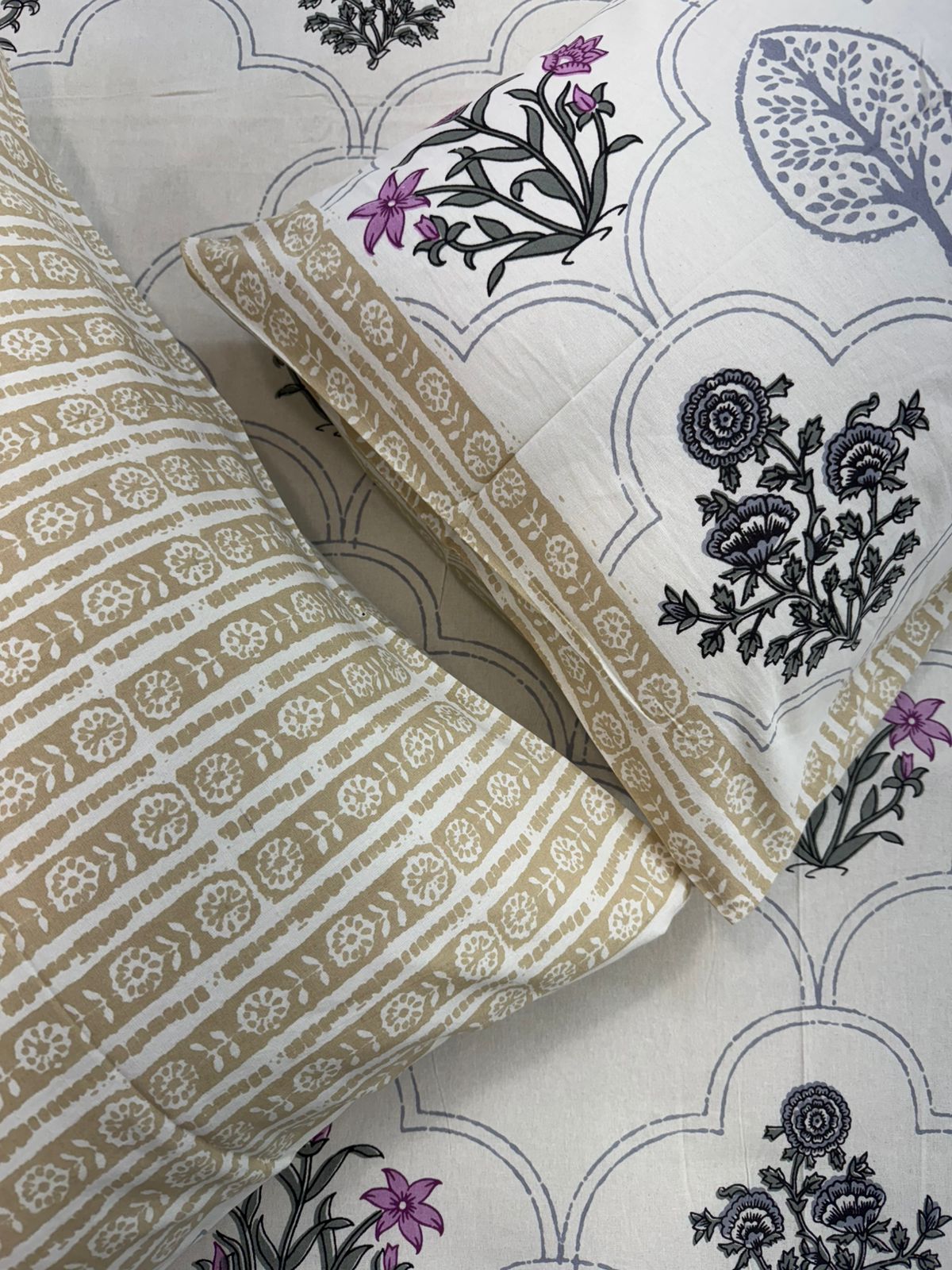 hand block printed bedsheet