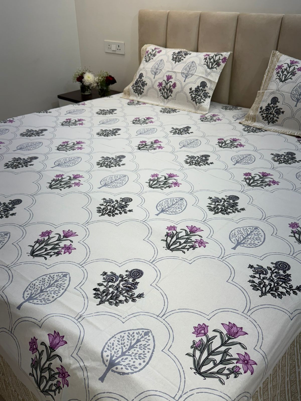 hand block printed bedsheet