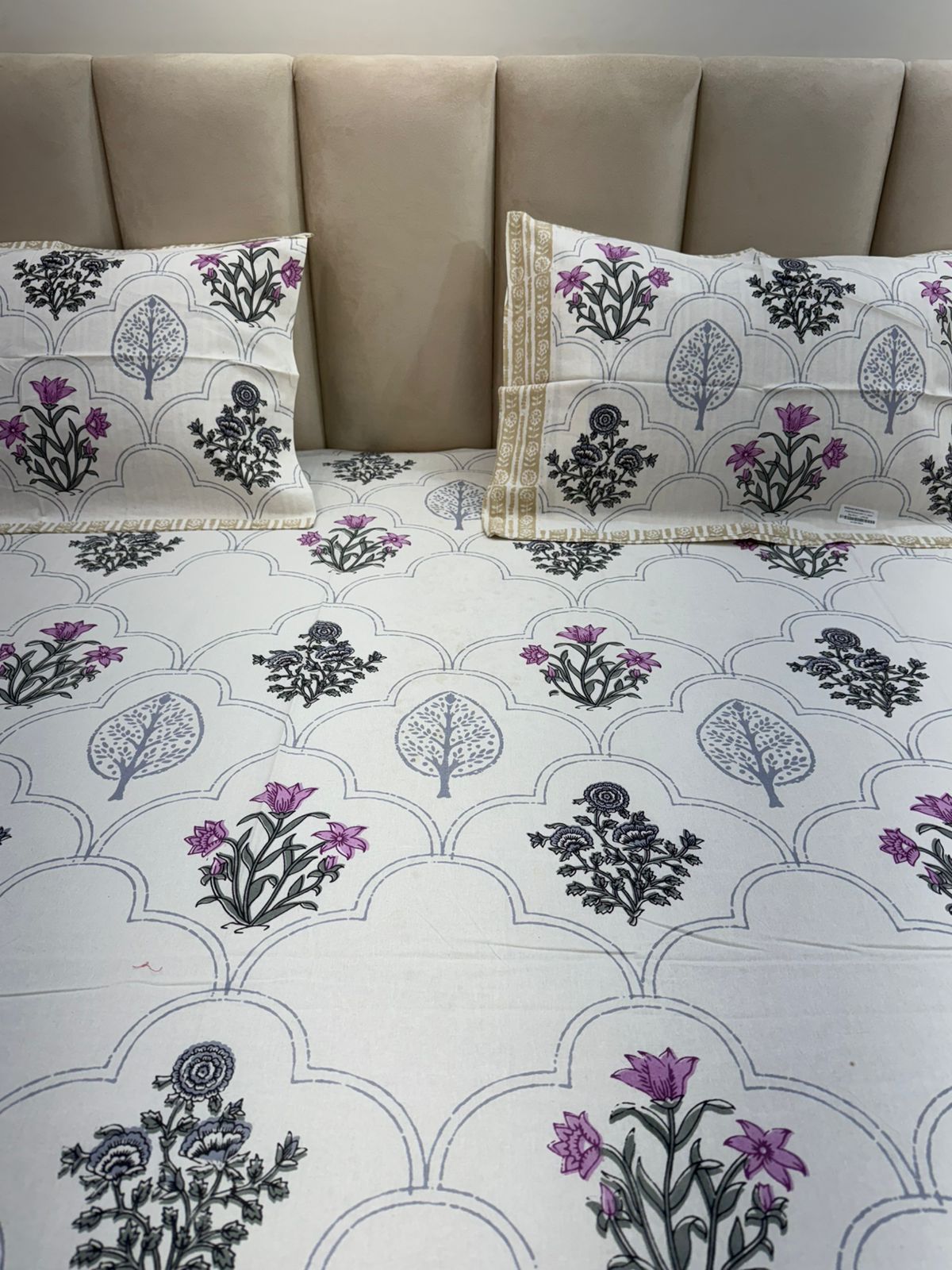 hand block printed bedsheet