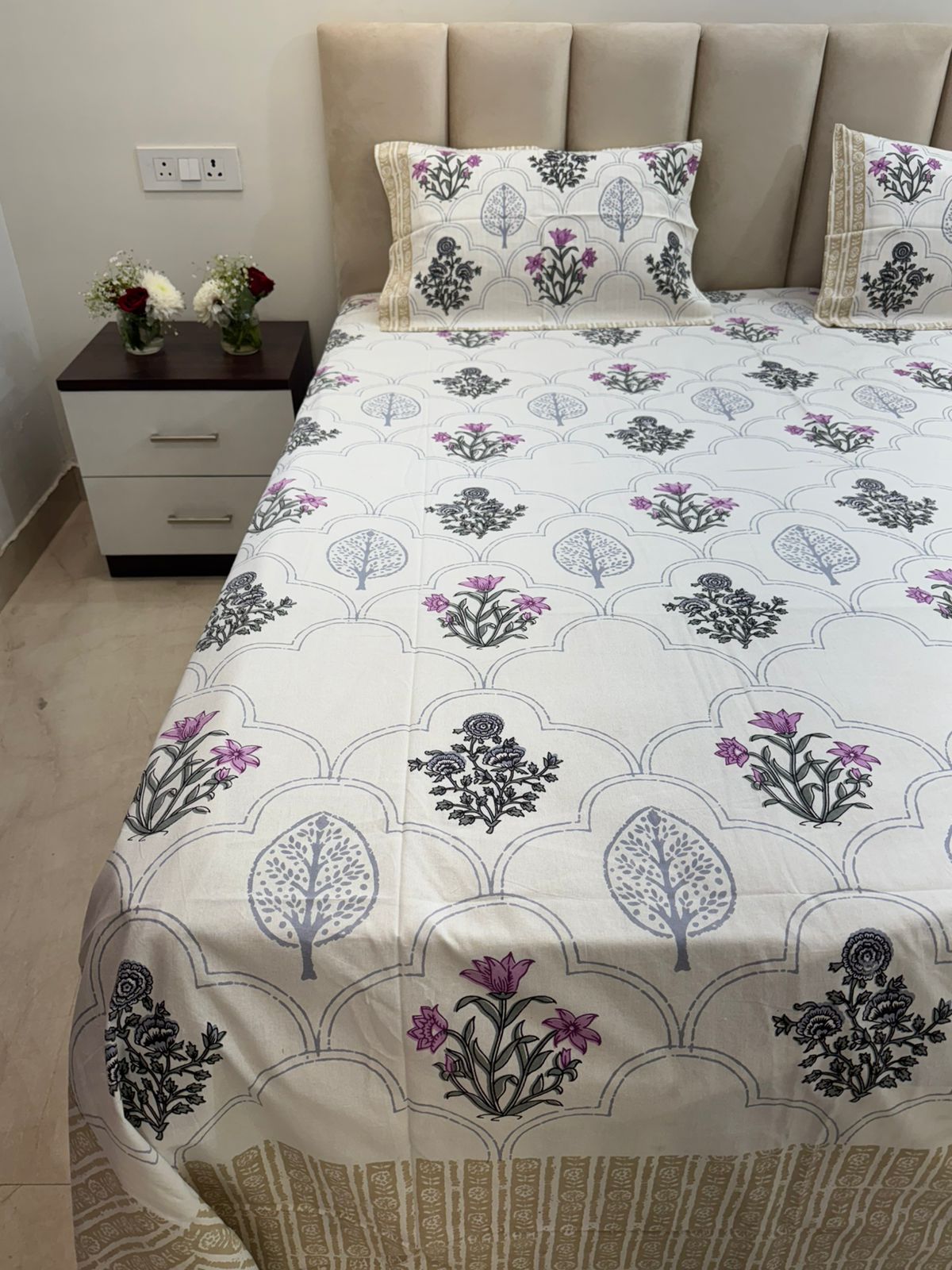 hand block printed bedsheet