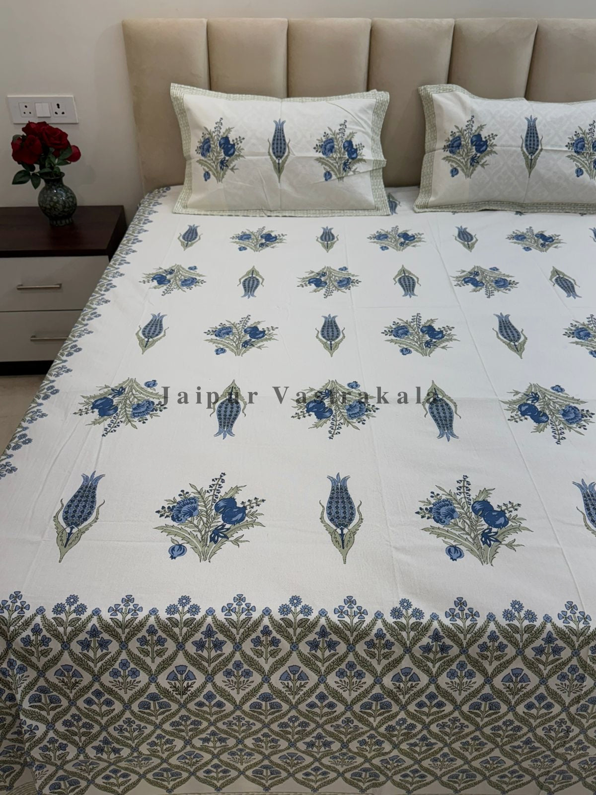 hand block printed bedsheet