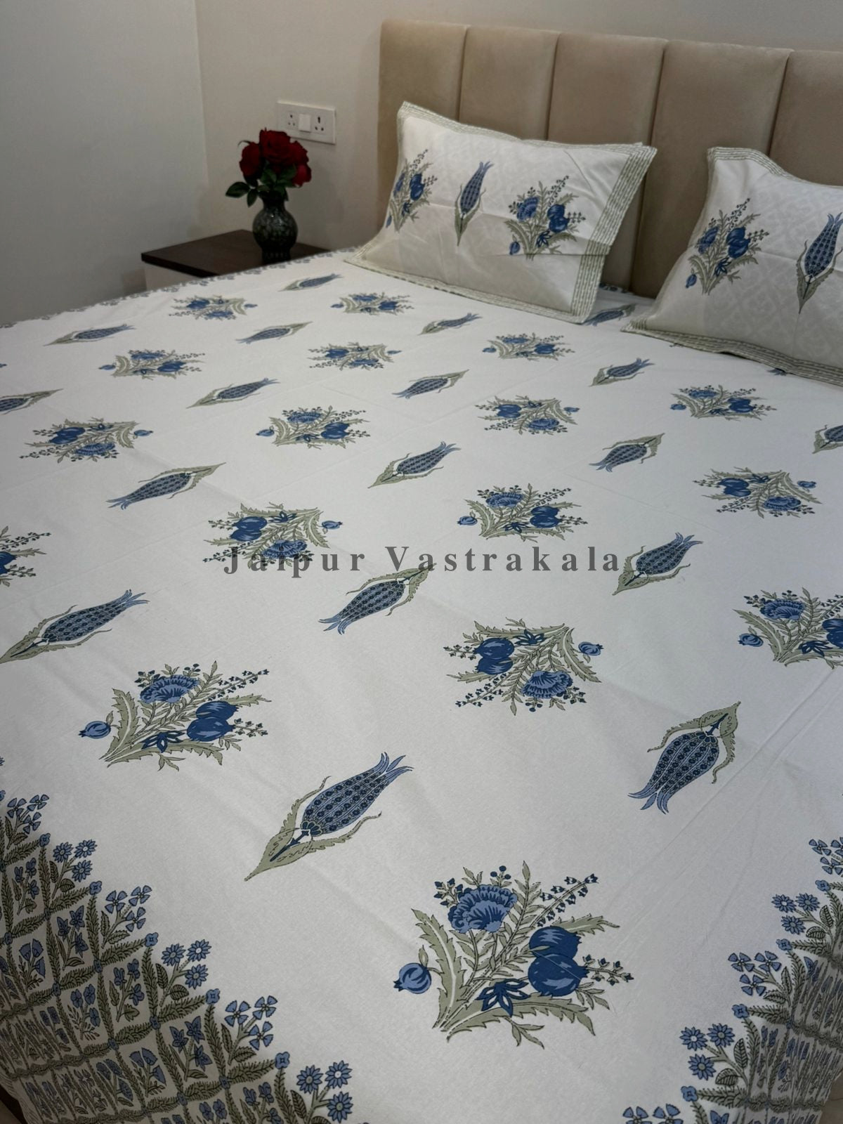 hand block printed bedsheet