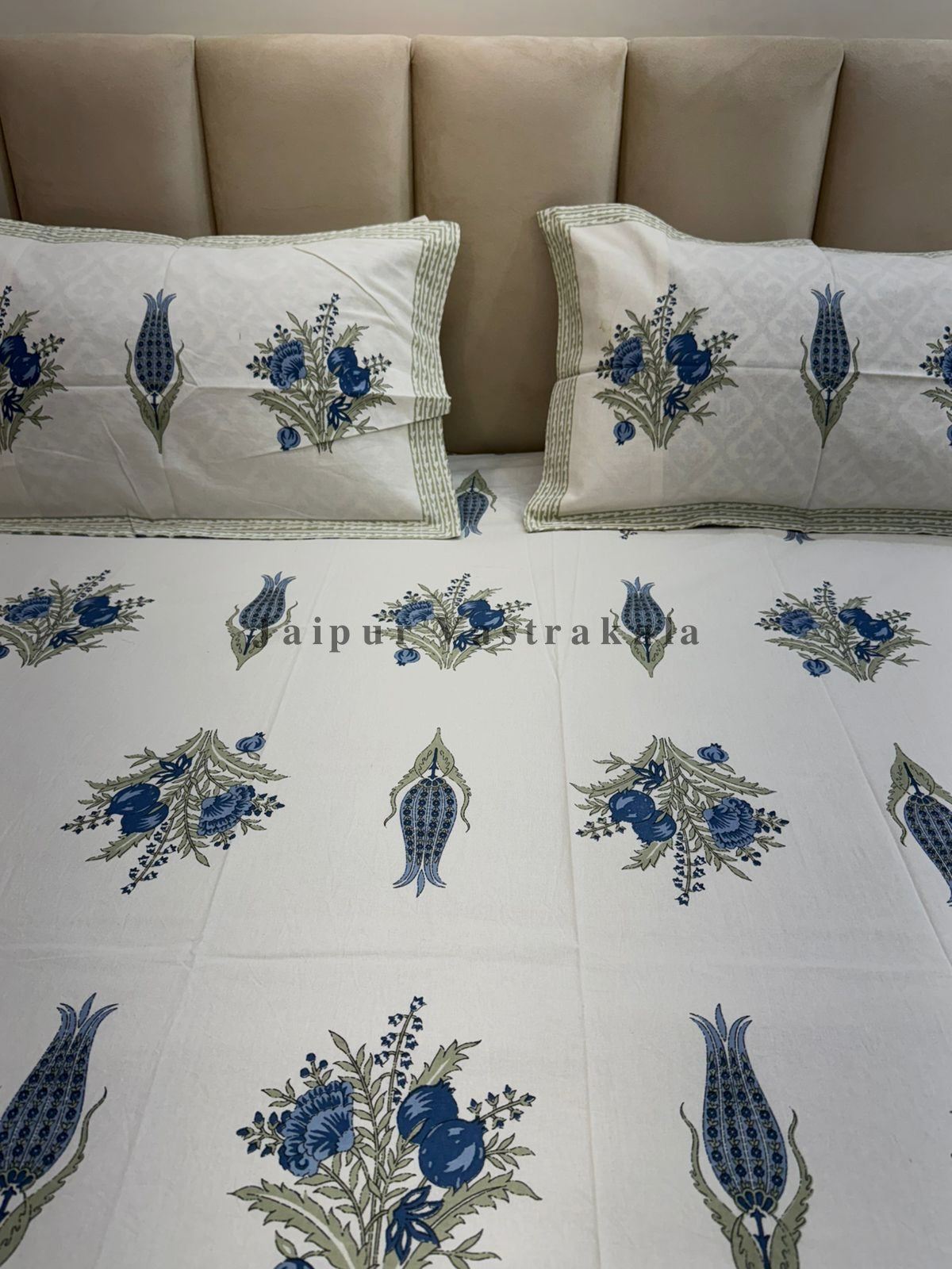 hand block printed bedsheet