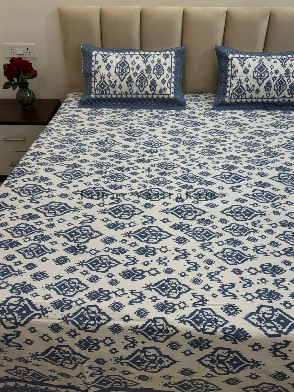 hand block printed bedsheet